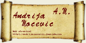 Andrija Močević vizit kartica